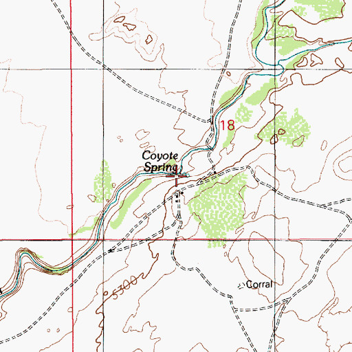 Topographic Map of Coyote Spring, AZ