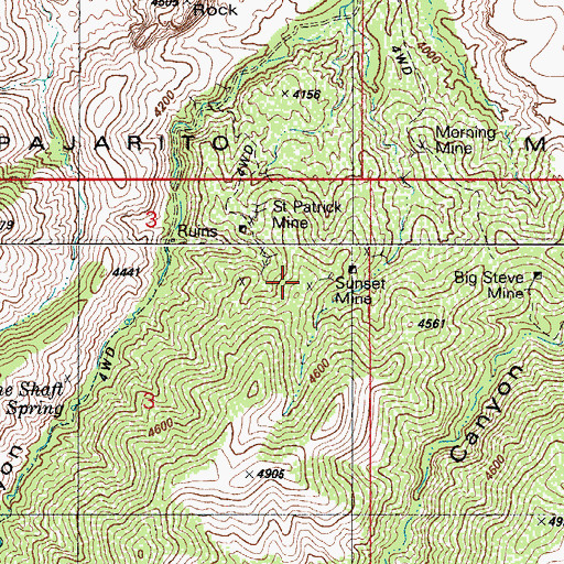 Topographic Map of Sunset Mine, AZ