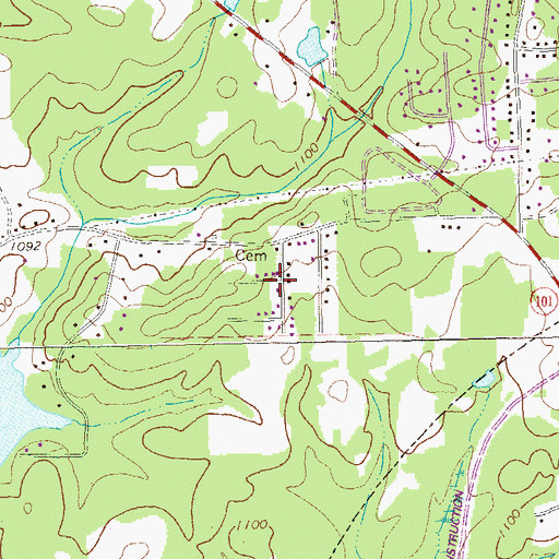 Topographic Map of Rolling View Estates, GA