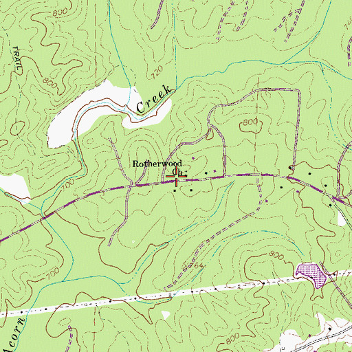 Topographic Map of Rutherwood School (historical), GA