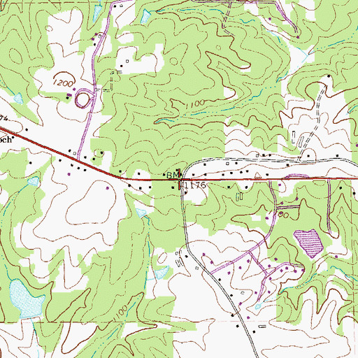 Topographic Map of Sackville School (historical), GA