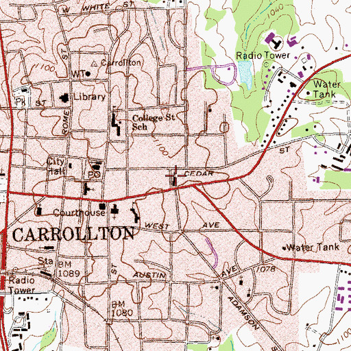 Topographic Map of Saint Margarets Episcopal Church, GA