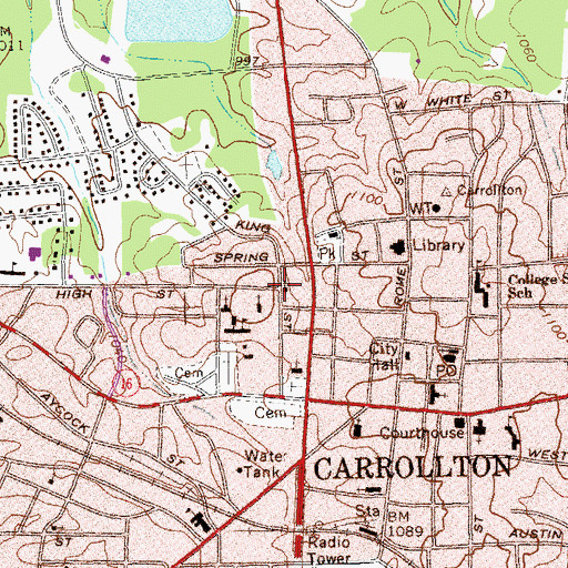 Topographic Map of Saint Paul African Methodist Episcopal Church, GA
