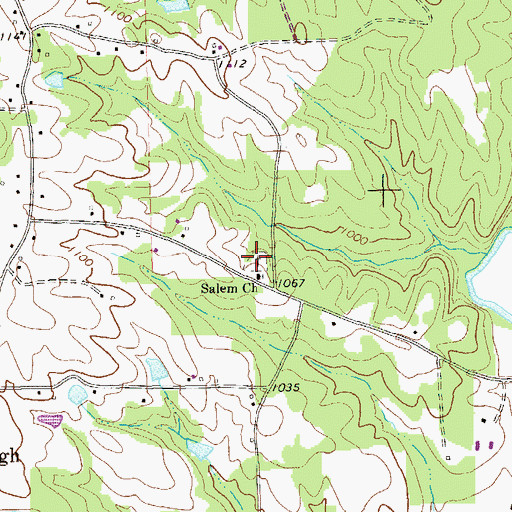 Topographic Map of Salem Cemetery, GA
