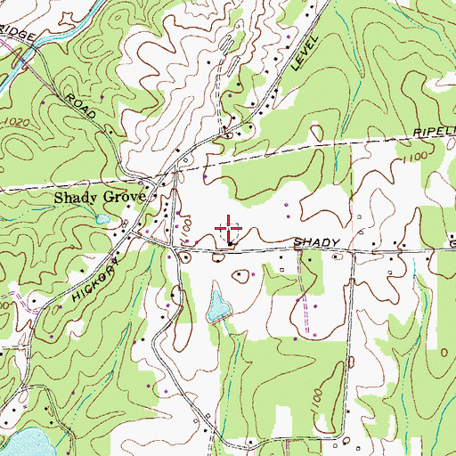 Topographic Map of Shady Grove Cemetery, GA