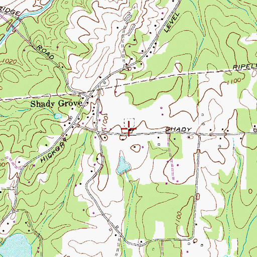 Topographic Map of Shady Grove Missionary Baptist Church, GA