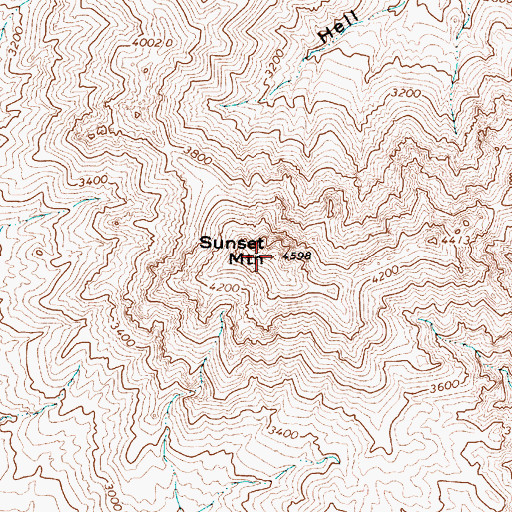 Topographic Map of Sunset Mountain, AZ