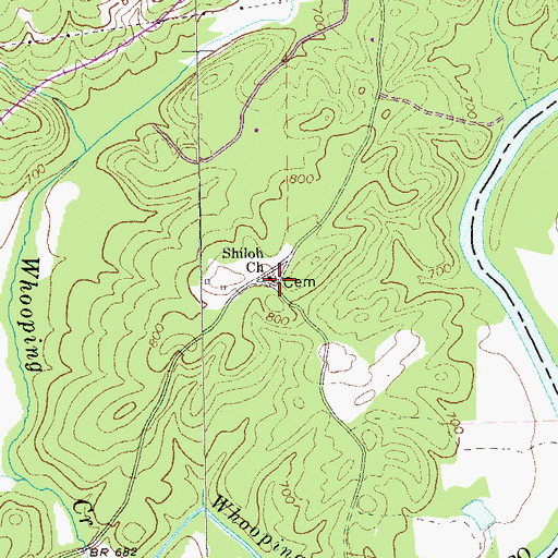 Topographic Map of Shiloh School (historical), GA