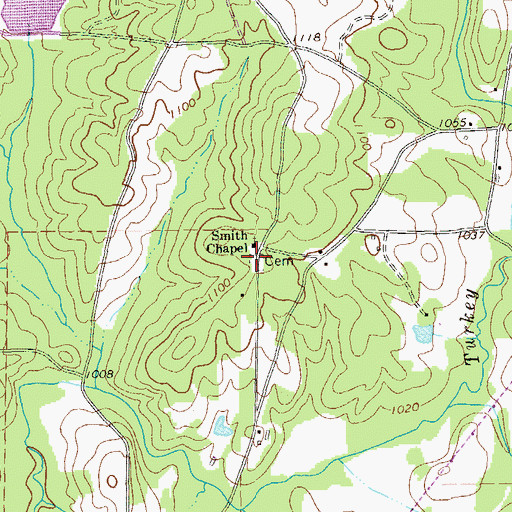 Topographic Map of Smith Chapel Cemetery, GA