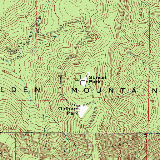 Topographic Map of Sunset Park, AZ