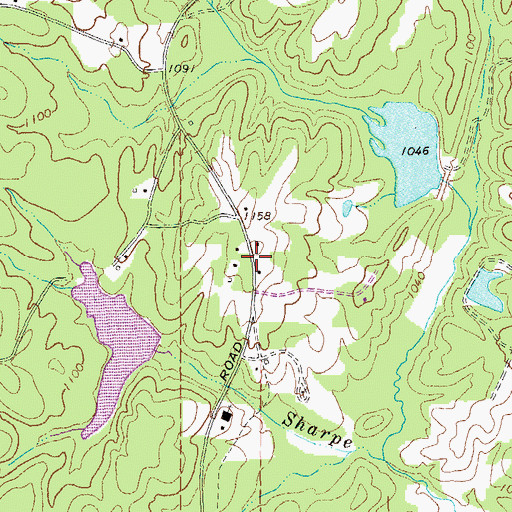 Topographic Map of Spence Cemetery, GA