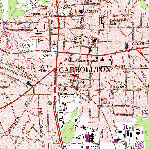 Topographic Map of Tabernacle Baptist Church, GA