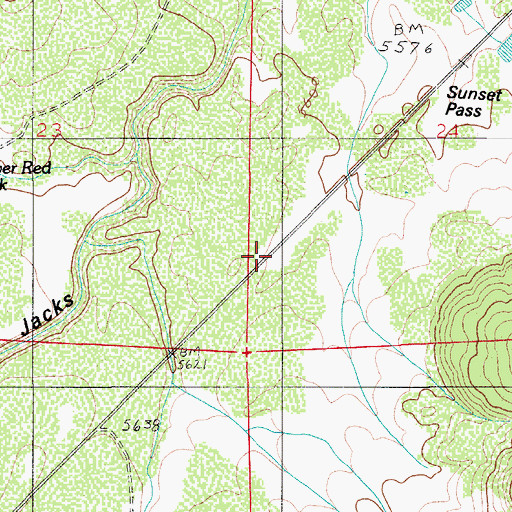 Topographic Map of Sunset Pass, AZ