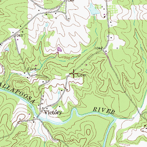Topographic Map of Victory Church, GA