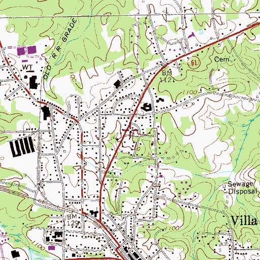 Topographic Map of Villa Rica Church of Christ, GA