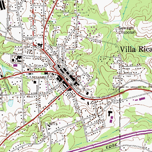 Topographic Map of Villa Rica City Hall, GA