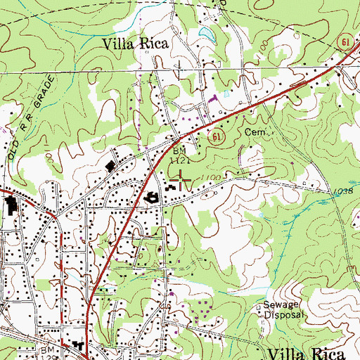 Topographic Map of Tanner Medical Center Villa Rica Campus, GA