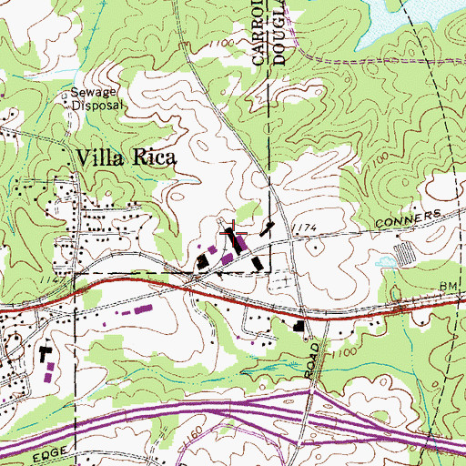 Topographic Map of Villa Rica Industrial Park, GA