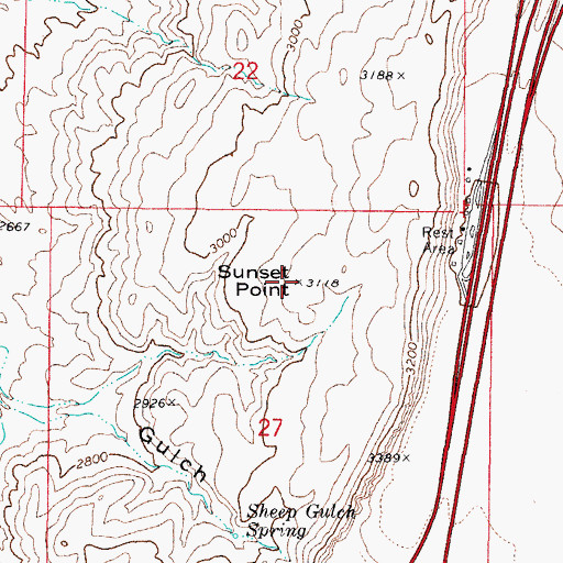 Topographic Map of Sunset Point, AZ