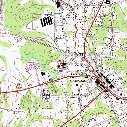 Topographic Map of Villa Rica Middle School, GA