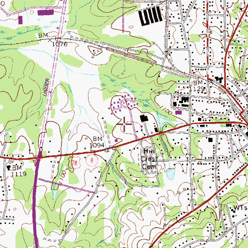 Topographic Map of Villa Rica Post Office, GA