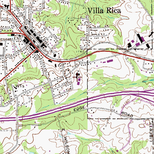 Topographic Map of Glanton - Hindsman Elementary School, GA