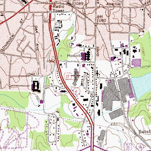 Topographic Map of West Georgia Shopping Center, GA