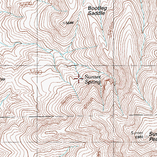 Topographic Map of Sunset Spring, AZ