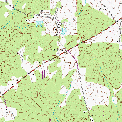 Topographic Map of Bakers Bridge Estates, GA