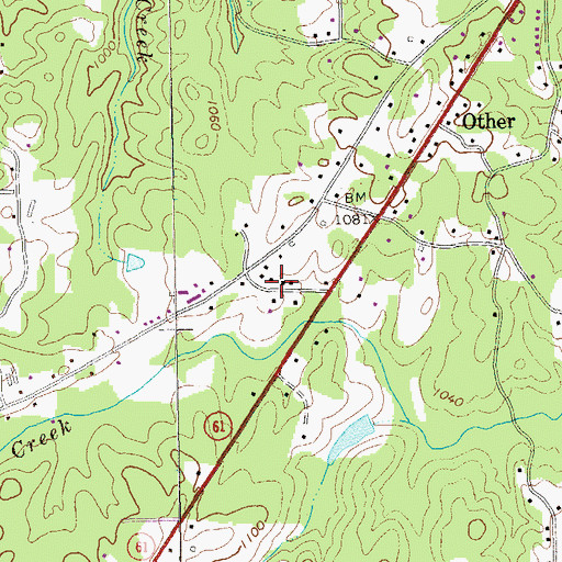 Topographic Map of Baldwin Hills, GA
