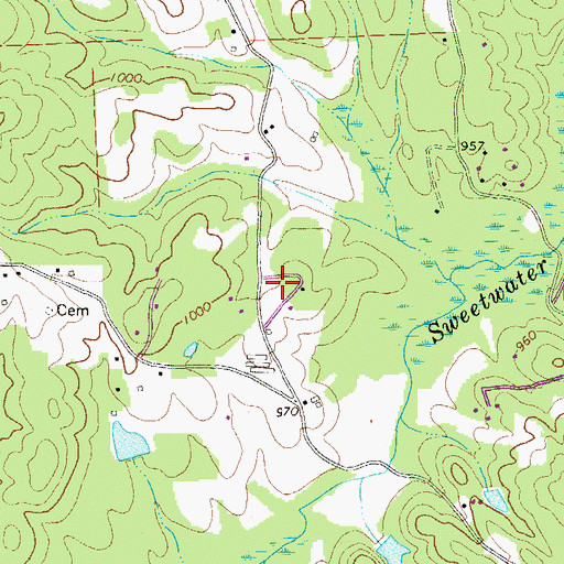 Topographic Map of Bromley Estates, GA