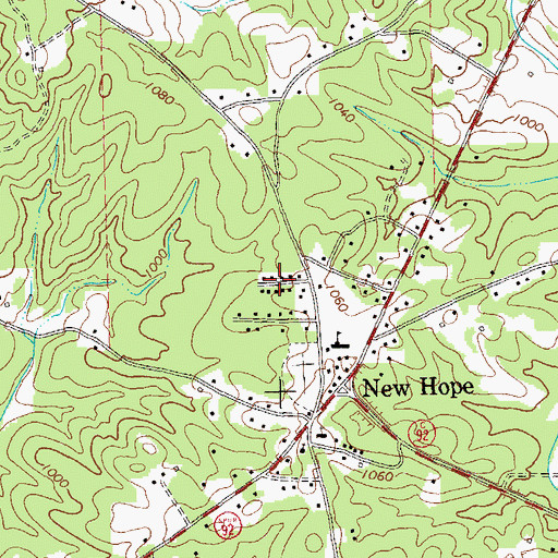 Topographic Map of Brookwood, GA