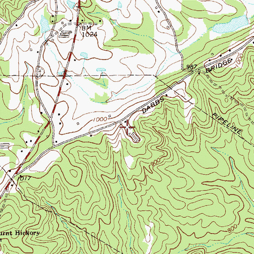 Topographic Map of Burnt Hickory Farms, GA
