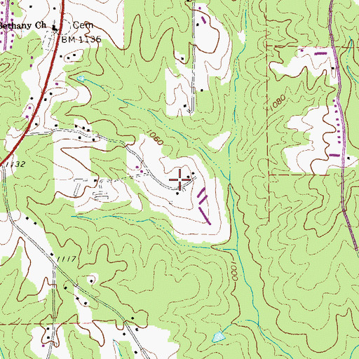 Topographic Map of Campground School Estates, GA