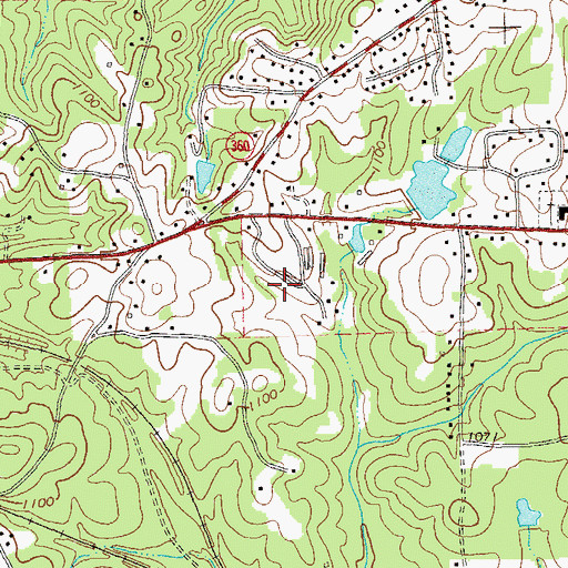 Topographic Map of Canaan Heights, GA