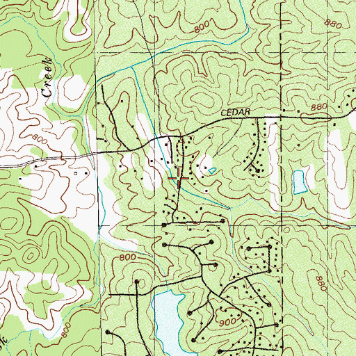Topographic Map of Cedar Crest Plantation, GA