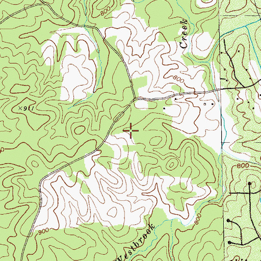 Topographic Map of Cedar Ridge, GA