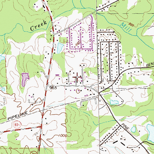 Topographic Map of Colonial Hills, GA