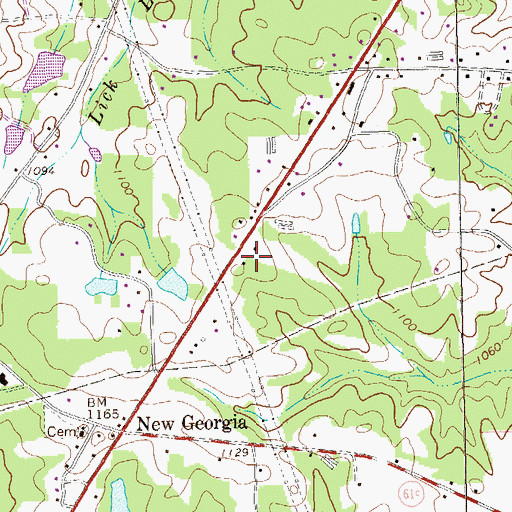 Topographic Map of Cottonwood Valley, GA