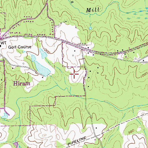 Topographic Map of Country Club Estates, GA