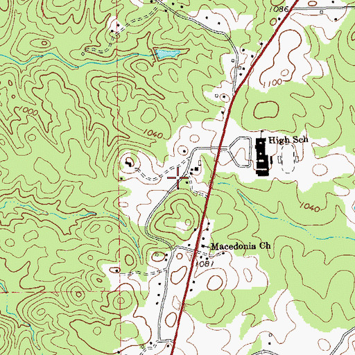 Topographic Map of Country Square, GA