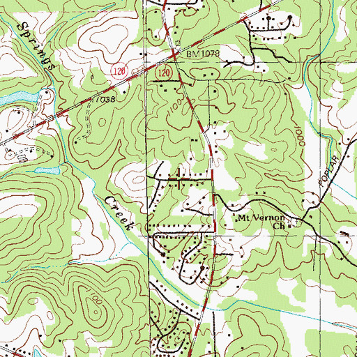 Topographic Map of Creekwood Estates, GA