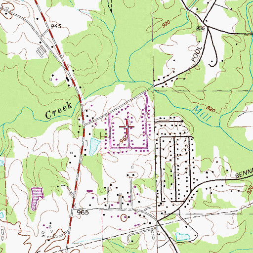 Topographic Map of Deer Run, GA