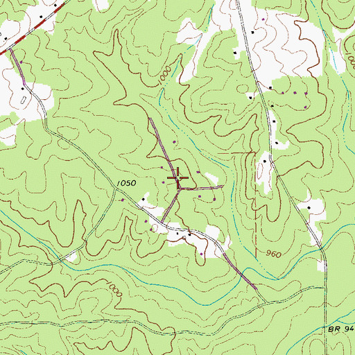 Topographic Map of Denton Farms, GA