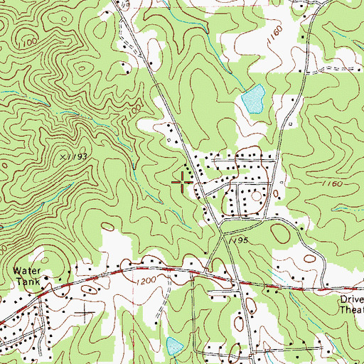 Topographic Map of Denton Manor, GA