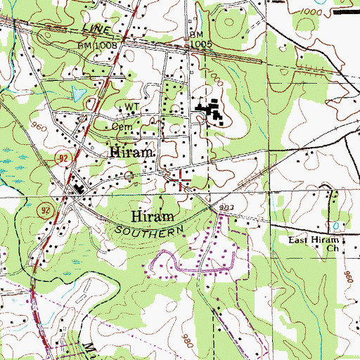 Topographic Map of Devonshire, GA