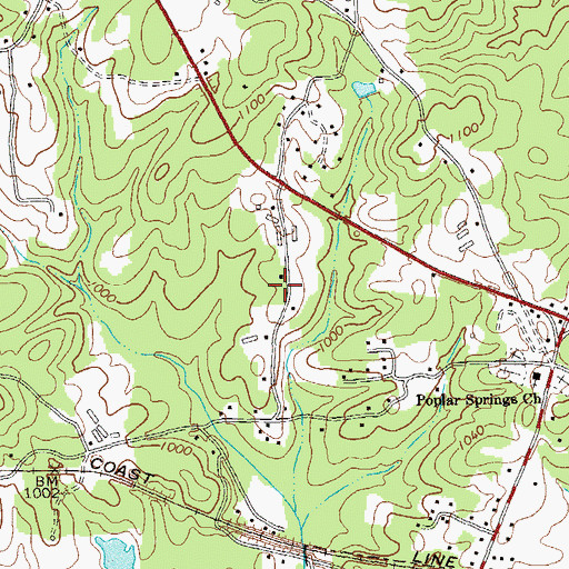 Topographic Map of Echo Ridge, GA