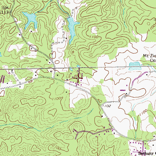 Topographic Map of Emerald Forest, GA