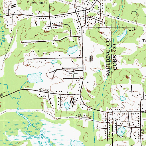 Topographic Map of Forkwood, GA