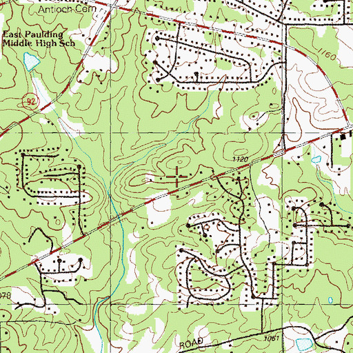 Topographic Map of Fox Ridge, GA